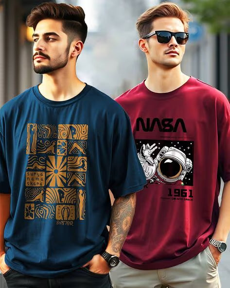 LEOTUDE Man Cotton Blend Graphic Print
