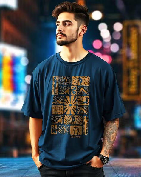 LEOTUDE Man Cotton Blend Graphic Print