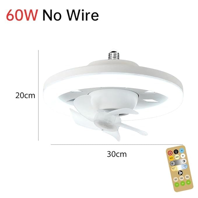 LED Ceiling Fan Light with Acrylic Shade and Remote Control, 360° Rotation, 3 Speeds, 3 Colors, Low Profile Oscillating Ventilateur, Timer and Adjustable Modern Ceiling Lighting