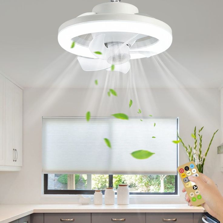 LED Ceiling Fan Light with Acrylic Shade and Remote Control, 360° Rotation, 3 Speeds, 3 Colors, Low Profile Oscillating Ventilateur, Timer and Adjustable Modern Ceiling Lighting