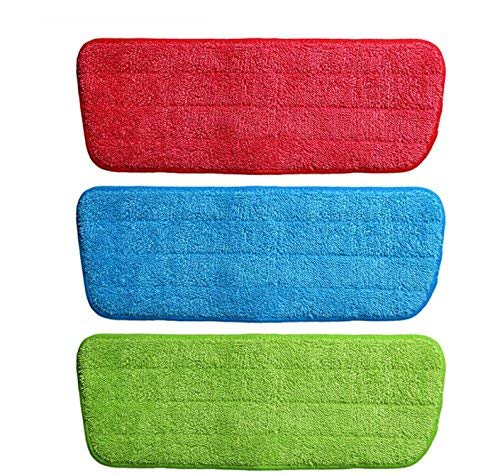 Replacement Reusable Microfiber Spray Cleaning Mop Head Cloth Pads, Standard, Multicolour - 3Pieces
