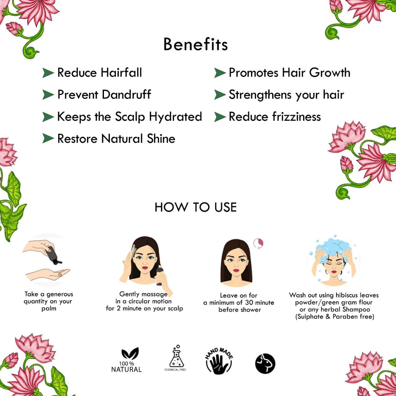 Hair Oil (200 ml) For Men And Women | Reduces Hair Fall & Dandruff | Promotes Hair Growth