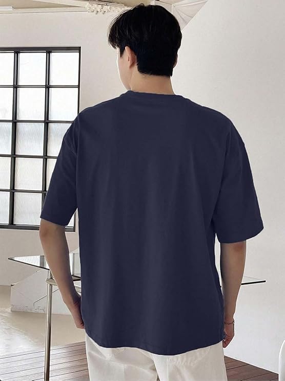 Round Neck Half Sleeve Drop Shoulder Oversized T Shirt