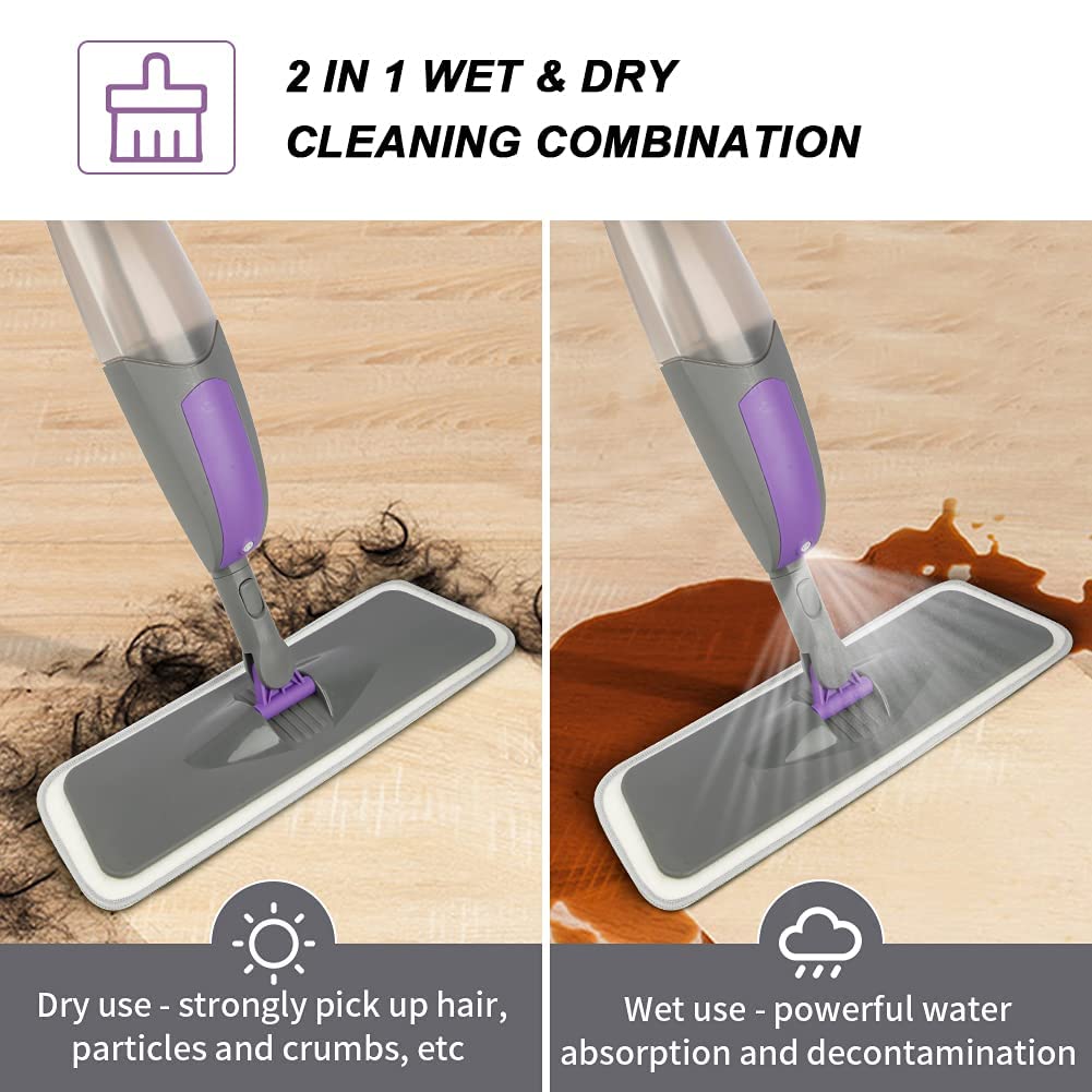 Microfiber 360 Degree Cleaning Healthy Spray Mop with Washable Cleaning Pad and Integrated Water Spray for Floor Cleaning, Spray Mop Cleaner, floor cleaning mop, Cleaning Mop for Home & Office Easy to use,