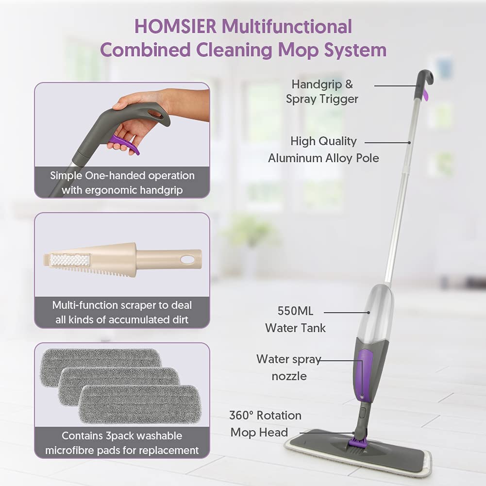 Microfiber 360 Degree Cleaning Healthy Spray Mop with Washable Cleaning Pad and Integrated Water Spray for Floor Cleaning, Spray Mop Cleaner, floor cleaning mop, Cleaning Mop for Home & Office Easy to use,