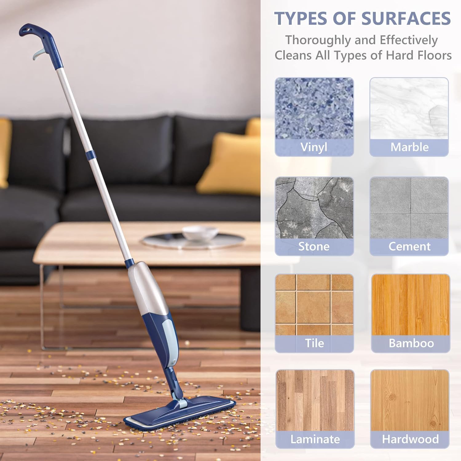 Microfiber 360 Degree Cleaning Healthy Spray Mop with Washable Cleaning Pad and Integrated Water Spray for Floor Cleaning, Spray Mop Cleaner, floor cleaning mop, Cleaning Mop for Home & Office Easy to use,