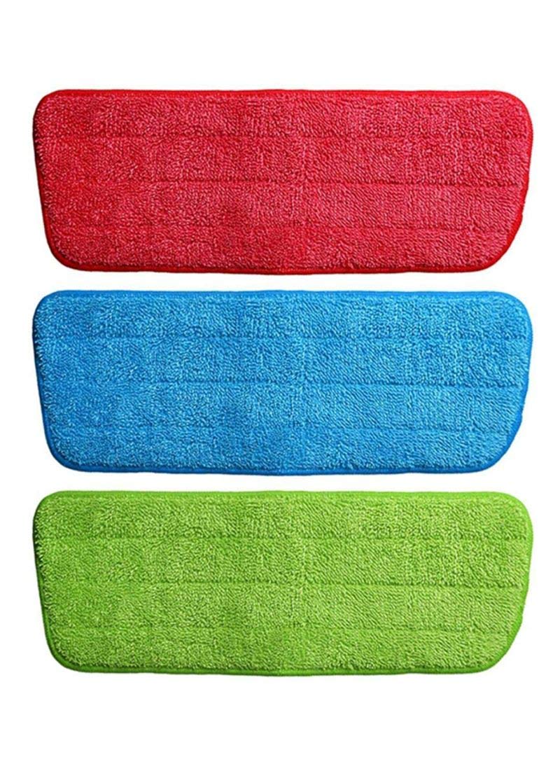 Replacement Reusable Microfiber Spray Cleaning Mop Head Cloth Pads, Standard, Multicolour - 3Pieces