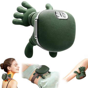 Bionic Heated Massager, Wireless Portable Shiatsu Neck and Back Massager, Electric Deep Tissue 4D Kneading Massage, Simulated Human Hand Design for Pain Relief and Muscle Relax