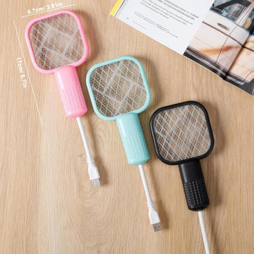Mini Mosquito Kill Bat & Lamp 2-in-1 | USB Rechargeable Electric Fly Swatter & Bug Zapper | Portable Mosquito Trap Light for Indoor & Outdoor Use (Pack of 1) (Multicolour)