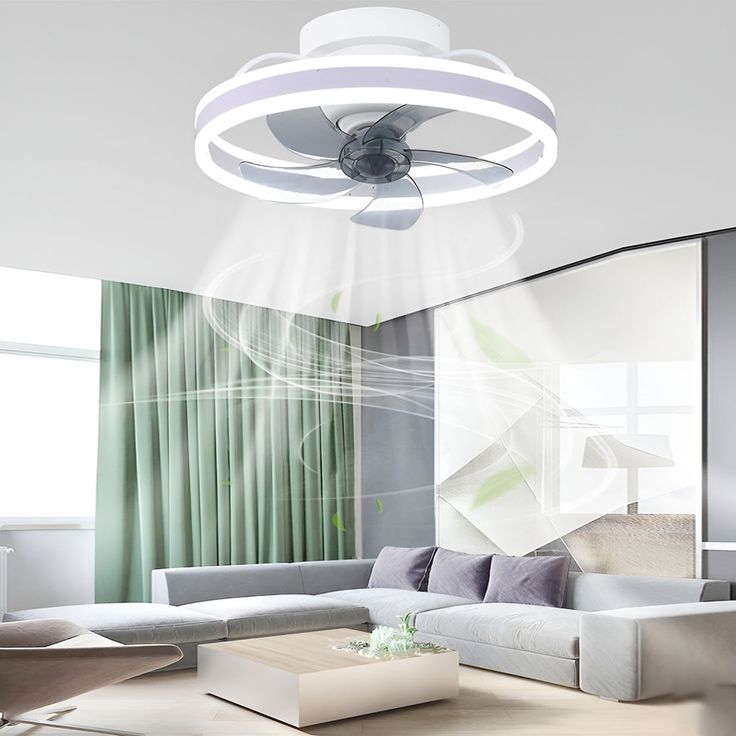 LED Ceiling Fan Light with Acrylic Shade and Remote Control, 360° Rotation, 3 Speeds, 3 Colors, Low Profile Oscillating Ventilateur, Timer and Adjustable Modern Ceiling Lighting